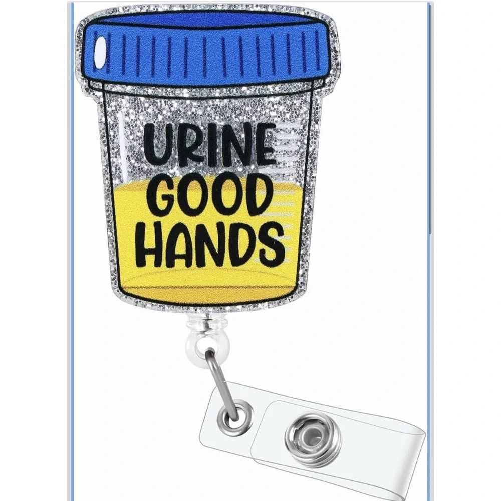 Urine Good Hands Funny Urology Retractable Badge Reel NEW